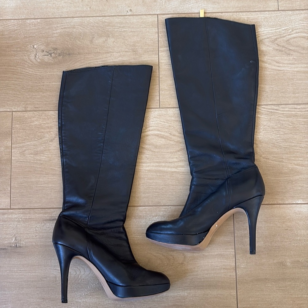 Vince Camuto Black leather knee high boots